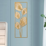 Maxbell Metal Wall Decor Sculpture Corridor Farmhouse Leaves Wall Art Line Drawing Turtle Leaf Left