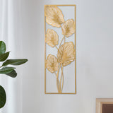 Maxbell Metal Wall Decor Sculpture Corridor Farmhouse Leaves Wall Art Line Drawing Turtle Leaf Left