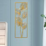 Maxbell Metal Wall Decor Sculpture Corridor Farmhouse Leaves Wall Art Line Drawing Turtle Leaf Right