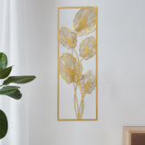 Maxbell Metal Wall Decor Sculpture Corridor Farmhouse Leaves Wall Art Line Drawing Turtle Leaf Right