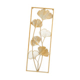 Maxbell Metal Wall Decor Sculpture Corridor Farmhouse Leaves Wall Art Line Drawing Ginkgo Biloba Left