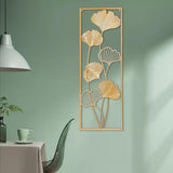 Maxbell Metal Wall Decor Sculpture Corridor Farmhouse Leaves Wall Art Line Drawing Ginkgo Biloba Left