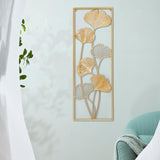 Maxbell Metal Wall Decor Sculpture Corridor Farmhouse Leaves Wall Art Line Drawing Ginkgo Biloba Left