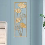 Maxbell Metal Wall Decor Sculpture Corridor Farmhouse Leaves Wall Art Line Drawing Ginkgo Biloba Left