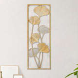 Maxbell Metal Wall Decor Sculpture Corridor Farmhouse Leaves Wall Art Line Drawing Ginkgo Biloba Left