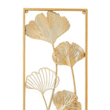 Maxbell Metal Wall Decor Sculpture Corridor Farmhouse Leaves Wall Art Line Drawing Ginkgo Biloba Right