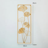 Maxbell Metal Wall Decor Sculpture Corridor Farmhouse Leaves Wall Art Line Drawing Ginkgo Biloba Right