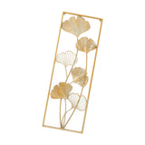 Maxbell Metal Wall Decor Sculpture Corridor Farmhouse Leaves Wall Art Line Drawing Ginkgo Biloba Right