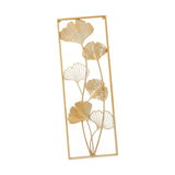 Maxbell Metal Wall Decor Sculpture Corridor Farmhouse Leaves Wall Art Line Drawing Ginkgo Biloba Right