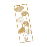 Maxbell Metal Wall Decor Sculpture Corridor Farmhouse Leaves Wall Art Line Drawing Ginkgo Biloba Right