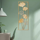Maxbell Metal Wall Decor Sculpture Corridor Farmhouse Leaves Wall Art Line Drawing Ginkgo Biloba Right