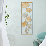 Maxbell Metal Wall Decor Sculpture Corridor Farmhouse Leaves Wall Art Line Drawing Ginkgo Biloba Right