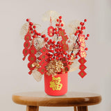 Maxbell Blessing Bucket Set Bouquet Spring Festival Wedding DIY Decor 46x38cm