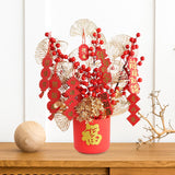 Maxbell Blessing Bucket Set Bouquet Spring Festival Wedding DIY Decor 46x38cm