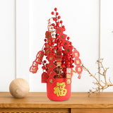 Maxbell Blessing Bucket Set Bouquet Spring Festival Wedding DIY Decor 44x25cm