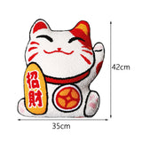 Maxbell Embroidered Cushion Case Farmhouse Holiday Happy New Year Throw Pillow Cover Cat 42x35cm