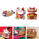 Maxbell Embroidered Cushion Case Farmhouse Holiday Happy New Year Throw Pillow Cover Cat 42x35cm