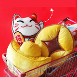 Maxbell Embroidered Cushion Case Farmhouse Holiday Happy New Year Throw Pillow Cover Cat 42x35cm