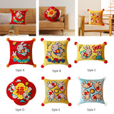 Maxbell Chinese New Year Rabbit Pillow Cover for Spring Festival Decoration Style A