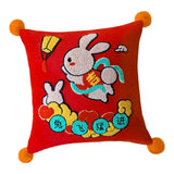 Maxbell Chinese New Year Rabbit Pillow Cover for Spring Festival Decoration Style A