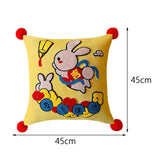 Maxbell Chinese New Year Rabbit Pillow Cover for Spring Festival Decoration Style B