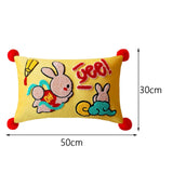 Maxbell Chinese New Year Rabbit Pillow Cover for Spring Festival Decoration Style C