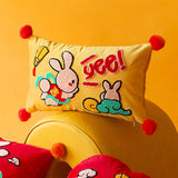 Maxbell Chinese New Year Rabbit Pillow Cover for Spring Festival Decoration Style C