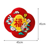 Maxbell Chinese New Year Rabbit Pillow Cover for Spring Festival Decoration Style D