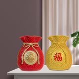 Maxbell Flower Vase Bouquet Holder Artwork Blessing Bag Shape Statue for Tabletop Aureate