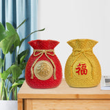 Maxbell Flower Vase Bouquet Holder Artwork Blessing Bag Shape Statue for Tabletop Aureate