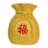 Maxbell Flower Vase Bouquet Holder Artwork Blessing Bag Shape Statue for Tabletop Aureate
