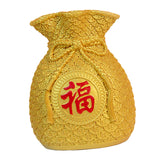 Maxbell Flower Vase Bouquet Holder Artwork Blessing Bag Shape Statue for Tabletop Aureate