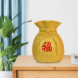 Maxbell Flower Vase Bouquet Holder Artwork Blessing Bag Shape Statue for Tabletop Aureate