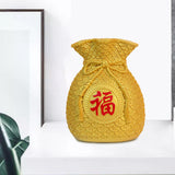 Maxbell Flower Vase Bouquet Holder Artwork Blessing Bag Shape Statue for Tabletop Aureate