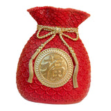 Maxbell Flower Vase Bouquet Holder Artwork Blessing Bag Shape Statue for Tabletop Red