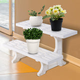 Maxbell Indoor Outdoor Planter Rack Flower Pot Yard Decor White Planter Stand