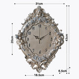 Maxbell European Decorative Wall Clock Hanging for Loft Bathroom Kitchen Island Home Rose Aureate