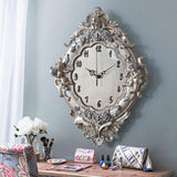 Maxbell European Decorative Wall Clock Hanging for Loft Bathroom Kitchen Island Home Rose Aureate