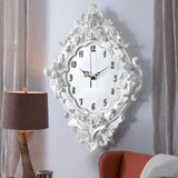 Maxbell European Decorative Wall Clock Hanging for Loft Bathroom Kitchen Island Home Rose Aureate