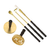 Maxbell 5 Pieces Brass Incense Tool Set Incense Making Kit Shovel Spoon Brush