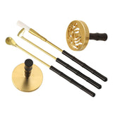 Maxbell 5 Pieces Brass Incense Tool Set Incense Making Kit Shovel Spoon Brush