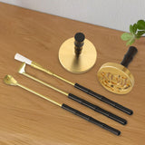 Maxbell 5 Pieces Brass Incense Tool Set Incense Making Kit Shovel Spoon Brush
