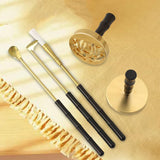 Maxbell 5 Pieces Brass Incense Tool Set Incense Making Kit Shovel Spoon Brush