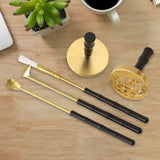 Maxbell 5 Pieces Brass Incense Tool Set Incense Making Kit Shovel Spoon Brush