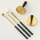 Maxbell 5 Pieces Brass Incense Tool Set Incense Making Kit Shovel Spoon Brush