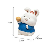 Maxbell Bunny Sculpture Ornament Car Dashboard Desk Mini Rabbit Statues Figurines Blue