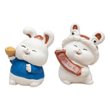 Maxbell Bunny Sculpture Ornament Car Dashboard Desk Mini Rabbit Statues Figurines Blue