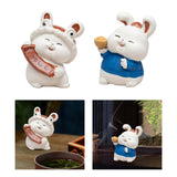 Maxbell Bunny Sculpture Ornament Car Dashboard Desk Mini Rabbit Statues Figurines Blue