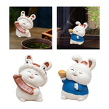 Maxbell Bunny Sculpture Ornament Car Dashboard Desk Mini Rabbit Statues Figurines Blue