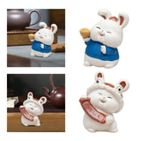 Maxbell Bunny Sculpture Ornament Car Dashboard Desk Mini Rabbit Statues Figurines Blue